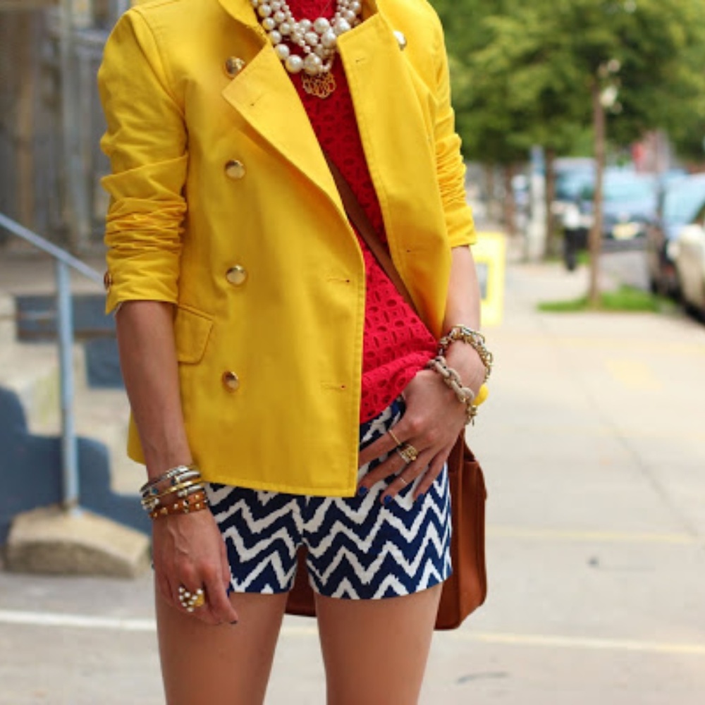J.Crew Yellow Spring Peacoat Jacket